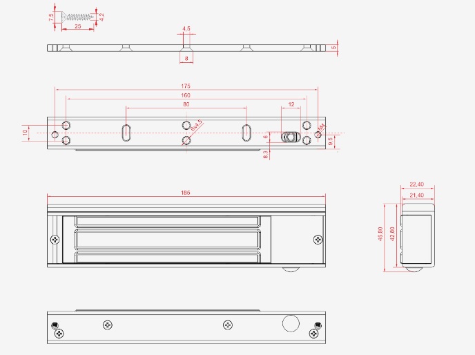 EL-350SL2 Zwora elektromagnetyczna 180KG z sygnalizacją