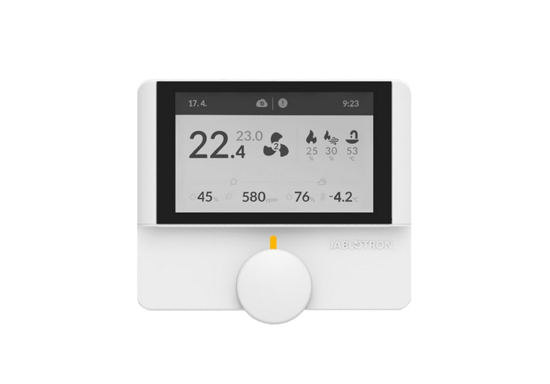 JLT_AL_L Panel sterowania ALFA przewodowy, z czujnikiem temperatury, wilgotności i stężenia CO2 do central FUTURA