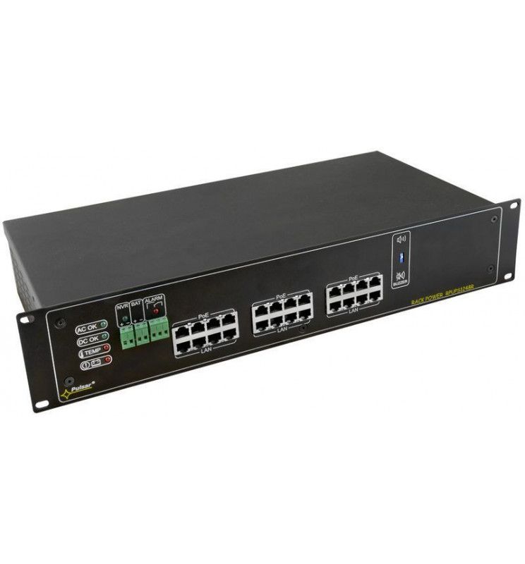 RPUPS1248R  Zasilacz buforowy RACK do 12 kamer IP i rejestratora