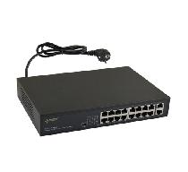 S116 Switch 16 portów PoE 10/100Mb/s (transfer danych i zasilanie) 2 porty 10/100/1000Mb/s (porty G1/G2) (UpLink)  