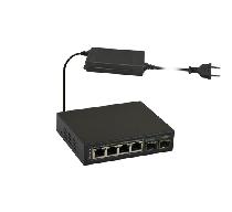 SFG64 Switch PoE 6-portowy do 4 kamer IP (4 porty PoE 10/100/1000Mb/s (transfer danych i zasilanie), 2 porty 10/100/1000Mb/s 