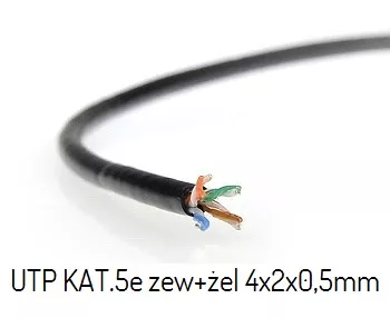 UTP 4x2x0.5 KAT.5 CU żelowany przewód sieciowy, 1 metr