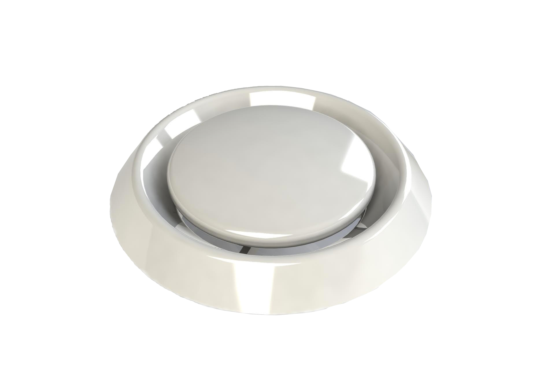 VZ_MDV_TV125PL Anemostat (nawiewnik) okrągły lub ścienny Ø125mm, biały plastik