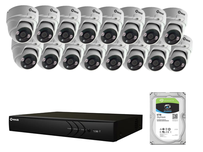  INVR-16L208H2 + 16x IVN-44EIR + DYSK 8TB + SWITCH