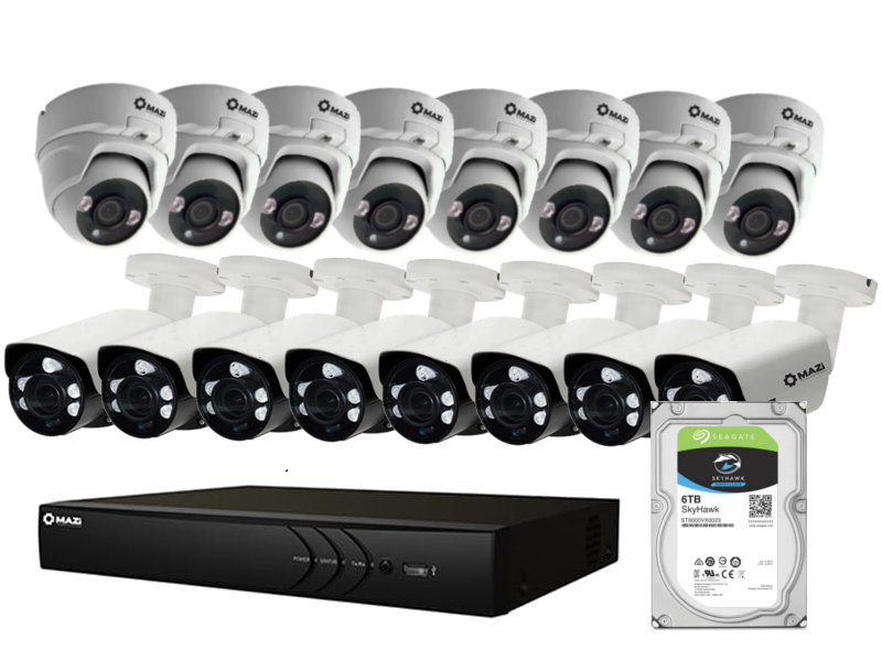  INVR-16L208H2 + 8x IVN-44EIR + 8x IWN-44EVR + Dysk 8TB + SWITCH